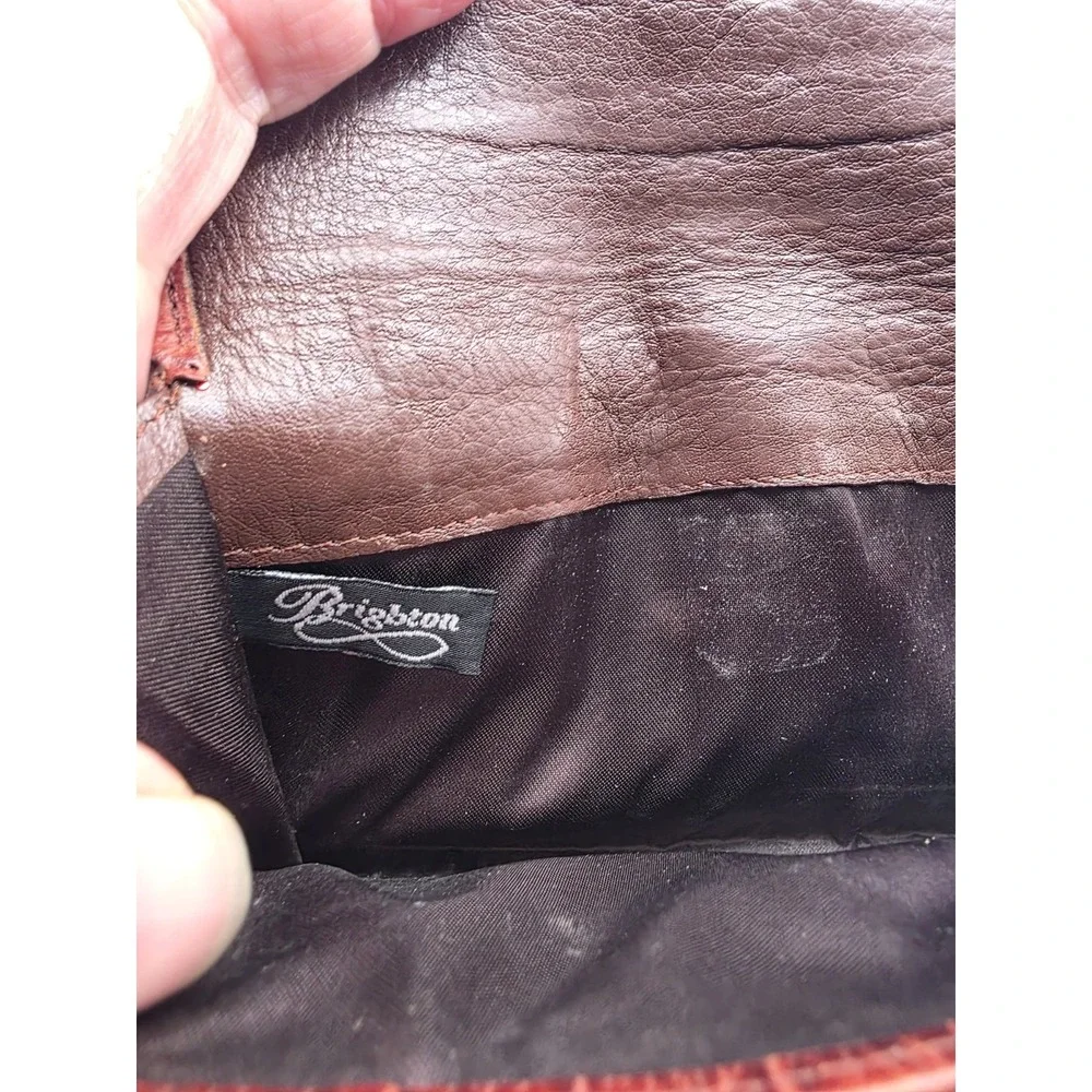 Vintage 90's-2000's Brighton Brown Aligator Weave Billfold Wallet